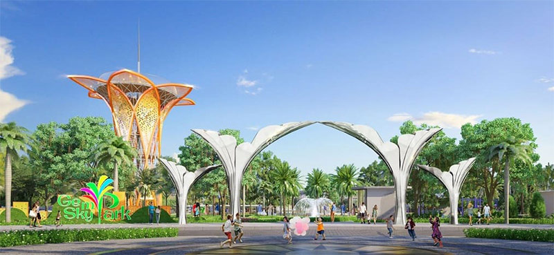 Công viên trung tâm Gem Sky Park rộng 3ha là hạng mục trọng điểm nhằm hoàn thiện hệ sinh thái của toàn khu đô thị Gem Sky World 92,2ha tại Long Thành 
